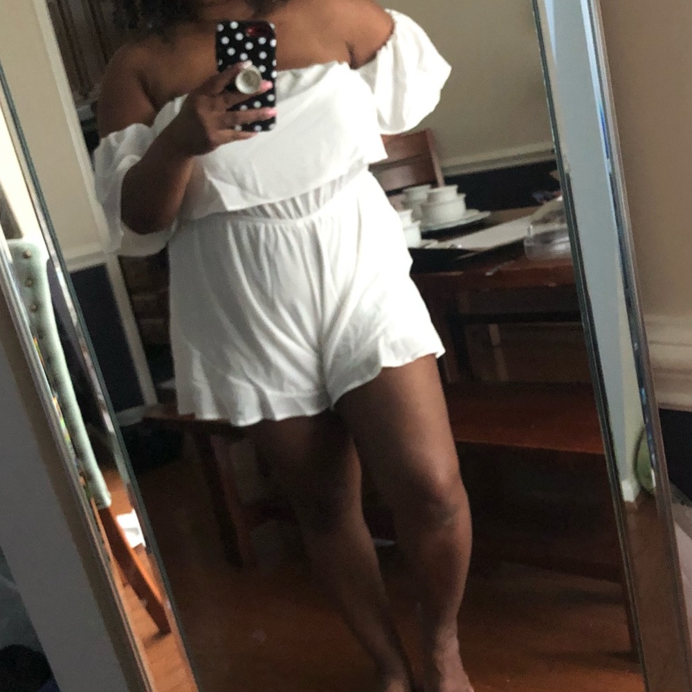 Fashion Nova White Jumper/Romper